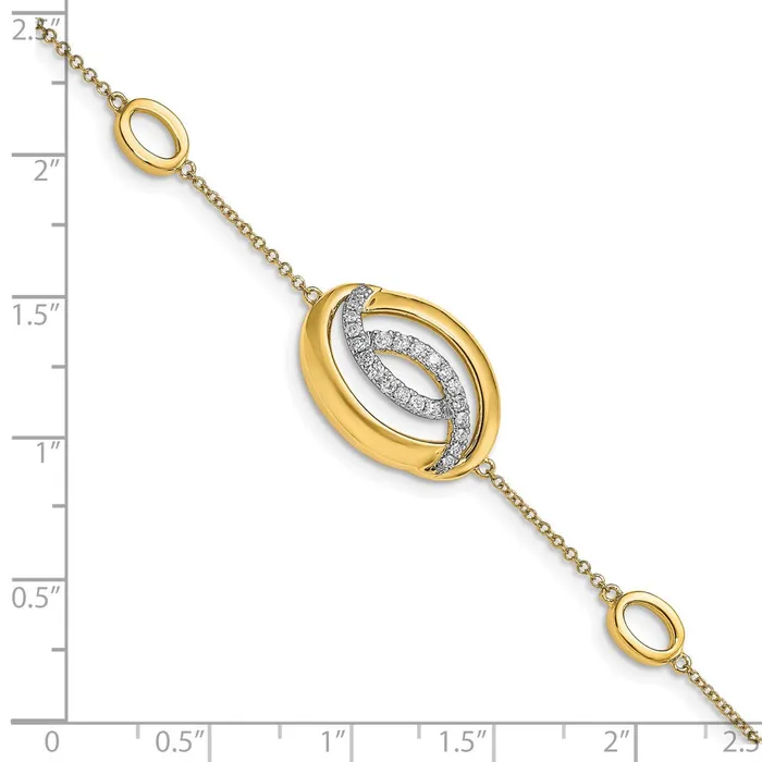 WB Choice Jewelry Bracelets 14k Polished Diamond Oval 7in BraceletWBCBM6891025YA WB Choice Jewelry Bracelets 14k Polished Diamond Oval 7in BraceletWBCBM6891025YA