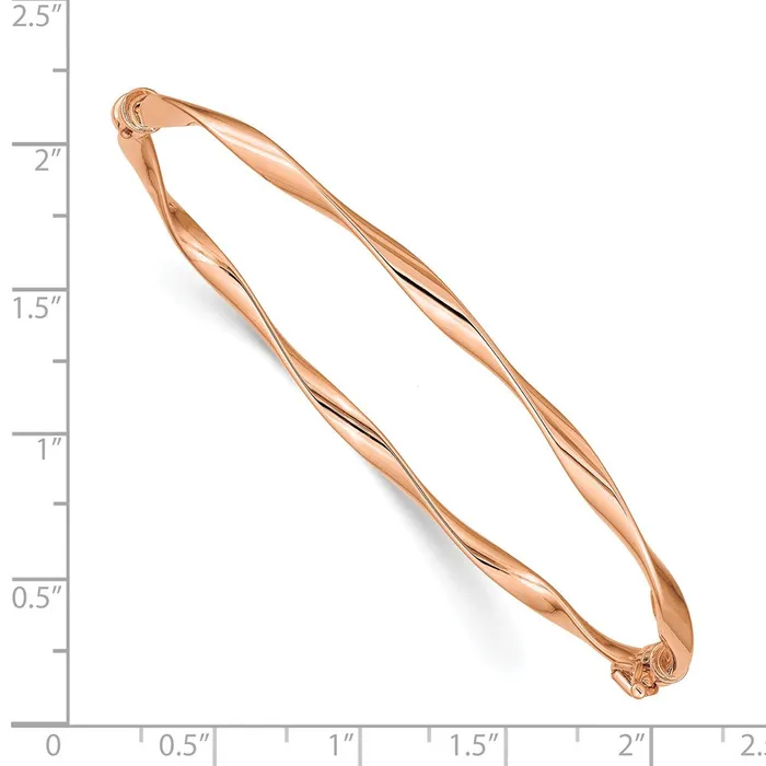 WB Choice Jewelry Bracelets 14k Rose Gold Polished Twisted Hinged Bangle BraceletWBCDB621 WB Choice Jewelry Bracelets 14k Rose Gold Polished Twisted Hinged Bangle BraceletWBCDB621