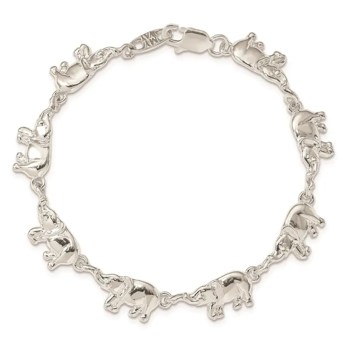 WB Choice Jewelry Bracelets Sterling Silver Elephants BraceletWBCQA17 WB Choice Jewelry Bracelets Sterling Silver Elephants BraceletWBCQA17