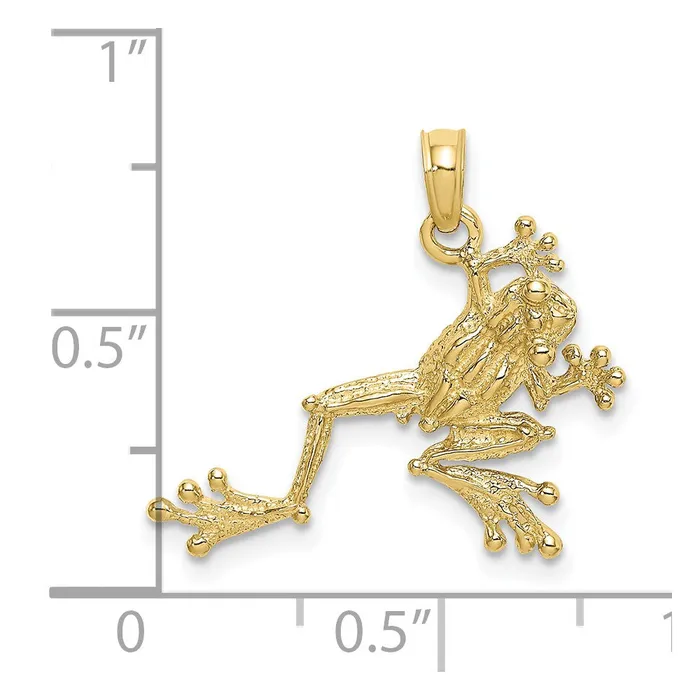 WB Choice Jewelry Charm Necklaces 10K 2D Textured Frog CharmWBC10K6481 WB Choice Jewelry Charm Necklaces 10K 2D Textured Frog CharmWBC10K6481