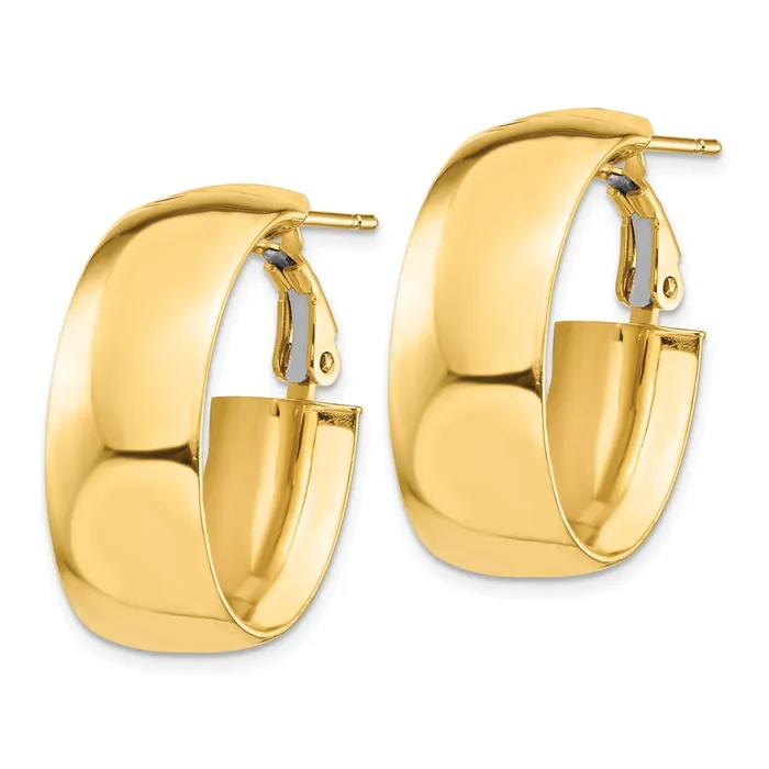 WB Choice Jewelry Earrings 14k High Polished 10mm Omega Back Oval Hoop EarringsWBCPRE972 WB Choice Jewelry Earrings 14k High Polished 10mm Omega Back Oval Hoop EarringsWBCPRE972