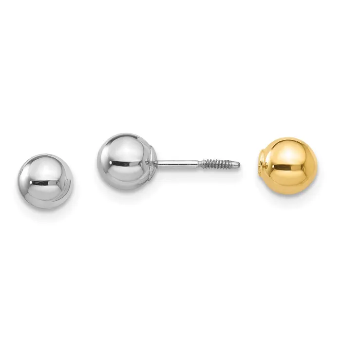 WB Choice Jewelry Earrings 14k Madi K Twotone Reversible 5mm Ball Screw EarringsWBCGK422 WB Choice Jewelry Earrings 14k Madi K Twotone Reversible 5mm Ball Screw EarringsWBCGK422