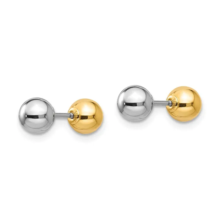 WB Choice Jewelry Earrings 14k Madi K Twotone Reversible 5mm Ball Screw EarringsWBCGK422 WB Choice Jewelry Earrings 14k Madi K Twotone Reversible 5mm Ball Screw EarringsWBCGK422