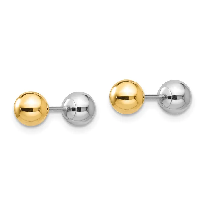 WB Choice Jewelry Earrings 14k Madi K Twotone Reversible 5mm Ball Screw EarringsWBCGK422 WB Choice Jewelry Earrings 14k Madi K Twotone Reversible 5mm Ball Screw EarringsWBCGK422