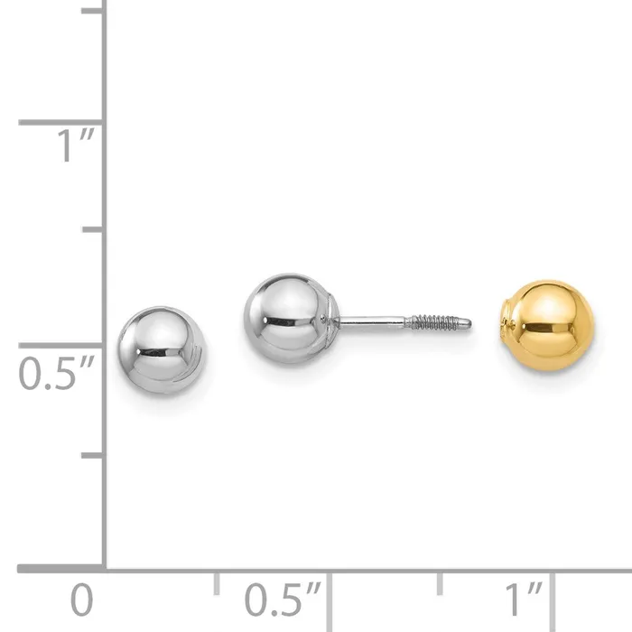 WB Choice Jewelry Earrings 14k Madi K Twotone Reversible 5mm Ball Screw EarringsWBCGK422 WB Choice Jewelry Earrings 14k Madi K Twotone Reversible 5mm Ball Screw EarringsWBCGK422