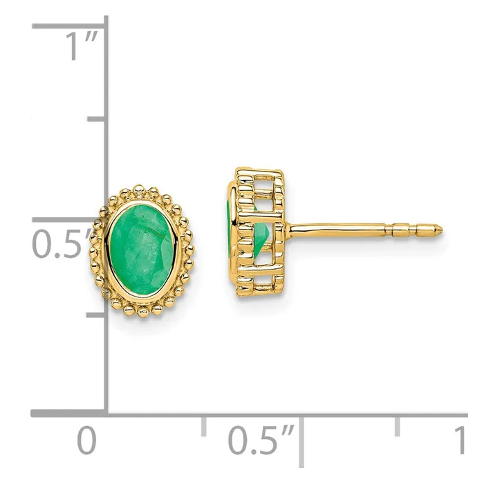 WB Choice Jewelry Earrings 14k Oval Emerald Post EarringsWBCEM7202EMY WB Choice Jewelry Earrings 14k Oval Emerald Post EarringsWBCEM7202EMY