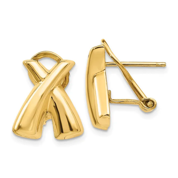 WB Choice Jewelry Earrings 14k Polished X Omega Back Post EarringsWBCH572 WB Choice Jewelry Earrings 14k Polished X Omega Back Post EarringsWBCH572