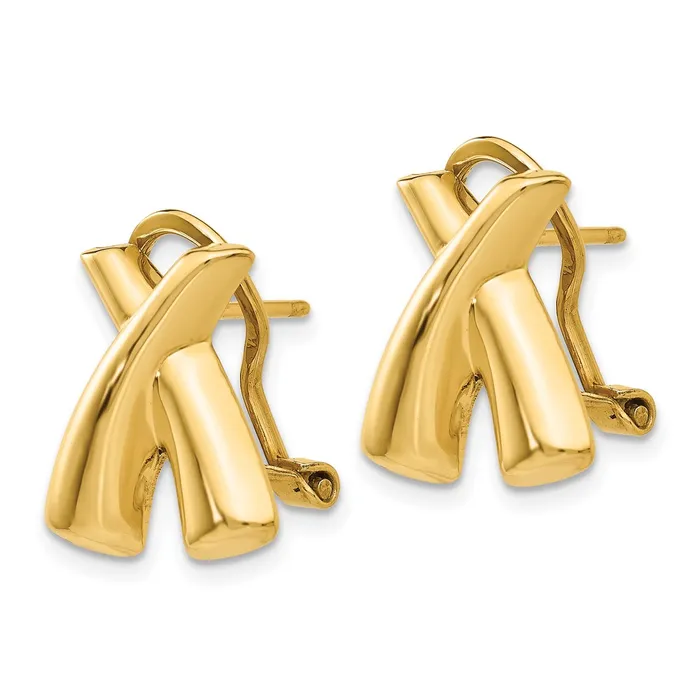 WB Choice Jewelry Earrings 14k Polished X Omega Back Post EarringsWBCH572 WB Choice Jewelry Earrings 14k Polished X Omega Back Post EarringsWBCH572