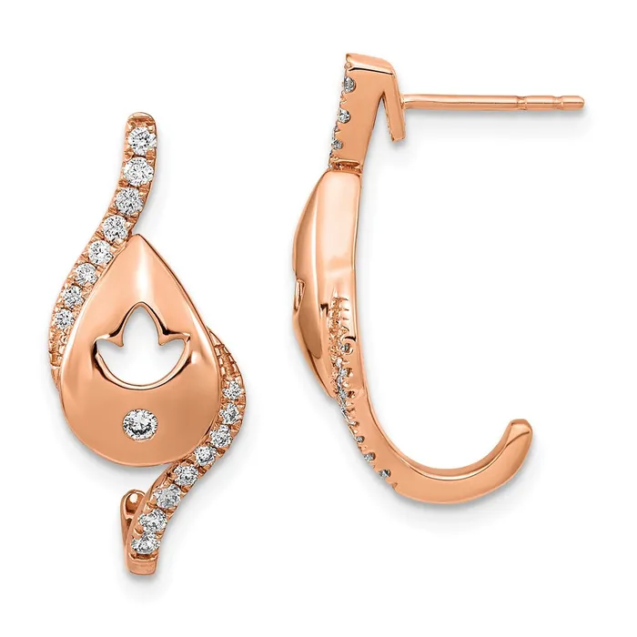 WB Choice Jewelry Earrings 14k Rose Gold Polished Diamond Teardrop wflower Post EarringsWBCEM6882033RA WB Choice Jewelry Earrings 14k Rose Gold Polished Diamond Teardrop wflower Post EarringsWBCEM6882033RA