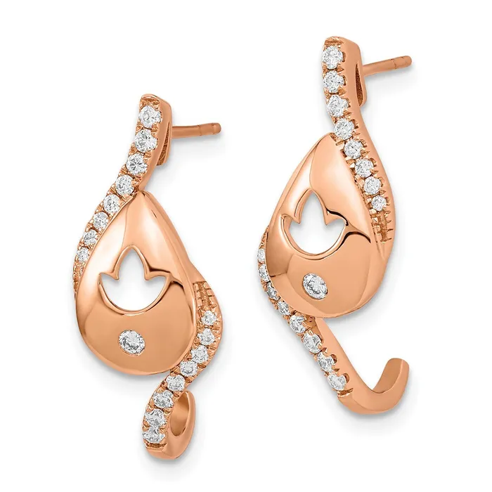 WB Choice Jewelry Earrings 14k Rose Gold Polished Diamond Teardrop wflower Post EarringsWBCEM6882033RA WB Choice Jewelry Earrings 14k Rose Gold Polished Diamond Teardrop wflower Post EarringsWBCEM6882033RA