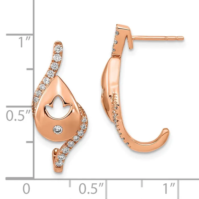 WB Choice Jewelry Earrings 14k Rose Gold Polished Diamond Teardrop wflower Post EarringsWBCEM6882033RA WB Choice Jewelry Earrings 14k Rose Gold Polished Diamond Teardrop wflower Post EarringsWBCEM6882033RA