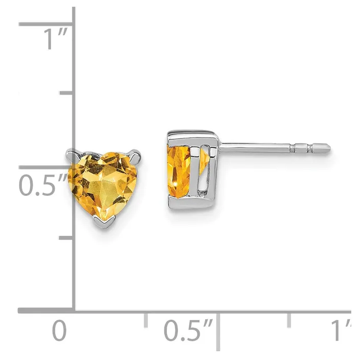 WB Choice Jewelry Earrings 14k White Gold Heart Citrine EarringsWBCEM7101CIW WB Choice Jewelry Earrings 14k White Gold Heart Citrine EarringsWBCEM7101CIW