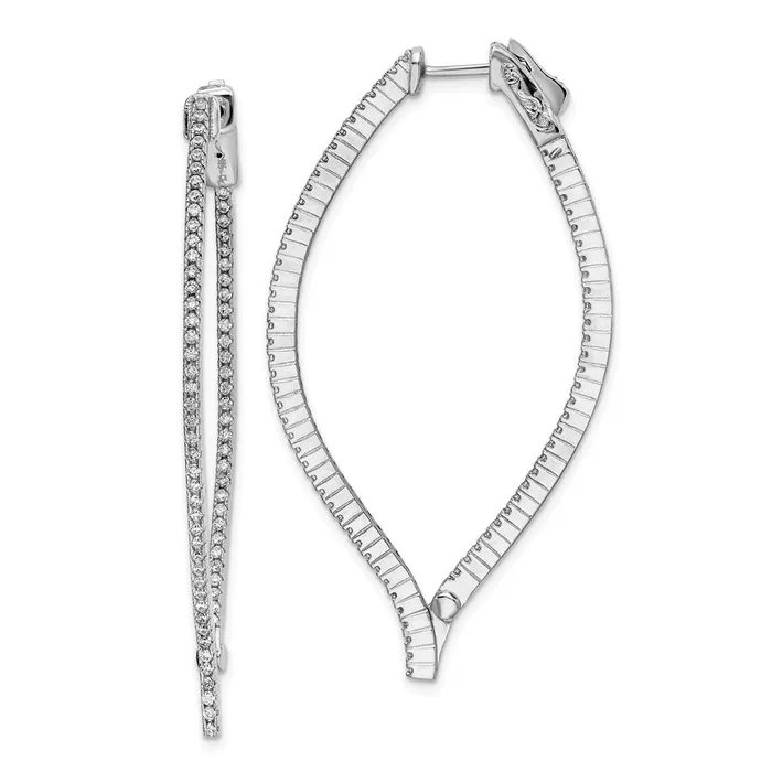 WB Choice Jewelry Earrings Sterling Silver CZ In and Out EarringsWBCQE15628 WB Choice Jewelry Earrings Sterling Silver CZ In and Out EarringsWBCQE15628
