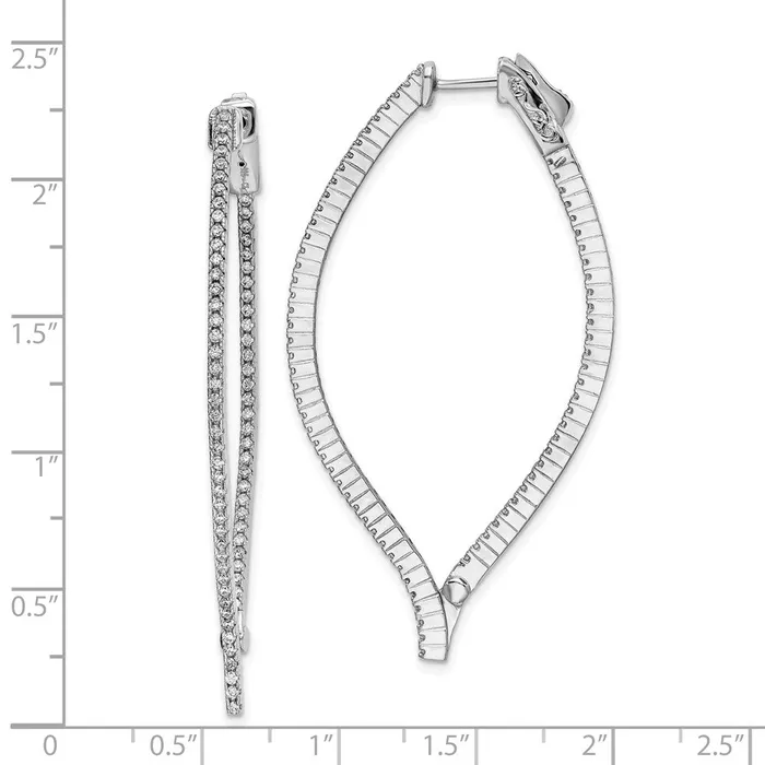 WB Choice Jewelry Earrings Sterling Silver CZ In and Out EarringsWBCQE15628 WB Choice Jewelry Earrings Sterling Silver CZ In and Out EarringsWBCQE15628