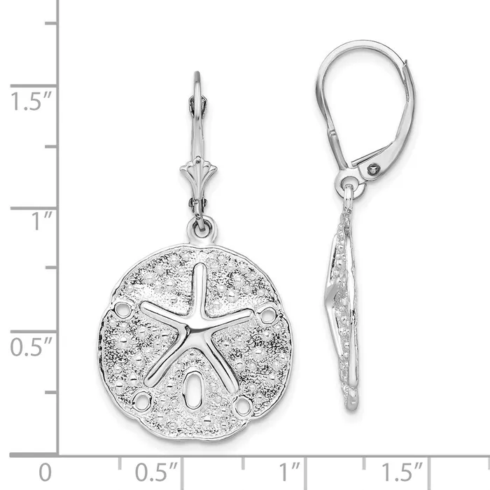 WB Choice Jewelry Earrings Sterling Silver Polished Sand Dollar wStarfish Leverback EarringsWBCQE15578 WB Choice Jewelry Earrings Sterling Silver Polished Sand Dollar wStarfish Leverback EarringsWBCQE15578