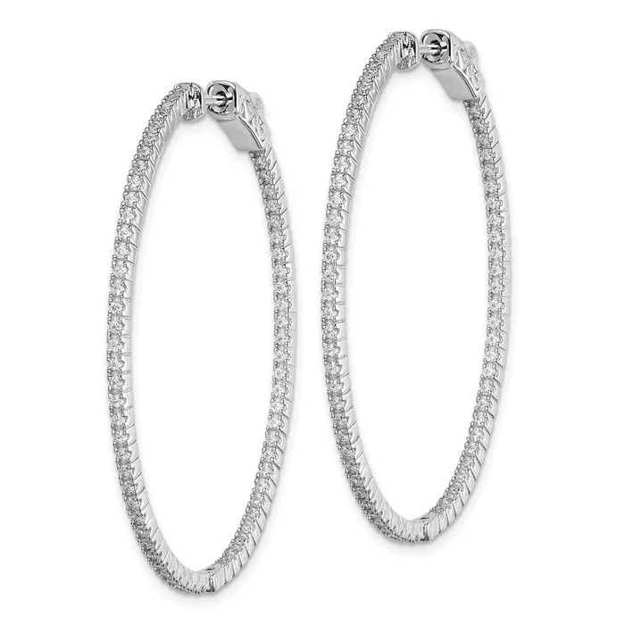 WB Choice Jewelry Earrings Sterling Silver Rhodiumplated CZ In and Out Oval Hoop EarringsWBCQE11067 WB Choice Jewelry Earrings Sterling Silver Rhodiumplated CZ In and Out Oval Hoop EarringsWBCQE11067