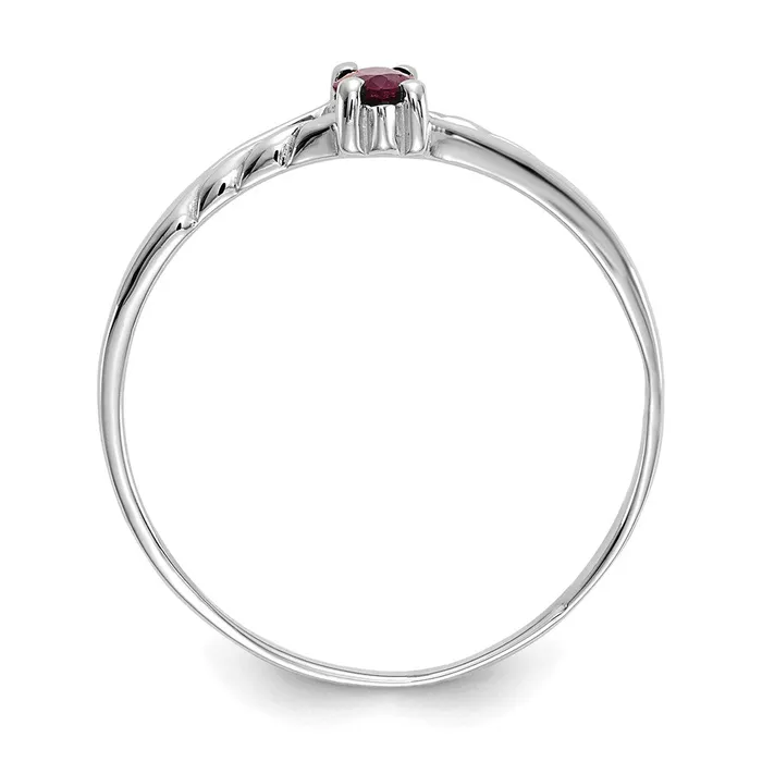 WB Choice Jewelry Rings 10k White Gold Polished Geniune Ruby Birthstone RingWBC10XBR196 WB Choice Jewelry Rings 10k White Gold Polished Geniune Ruby Birthstone RingWBC10XBR196