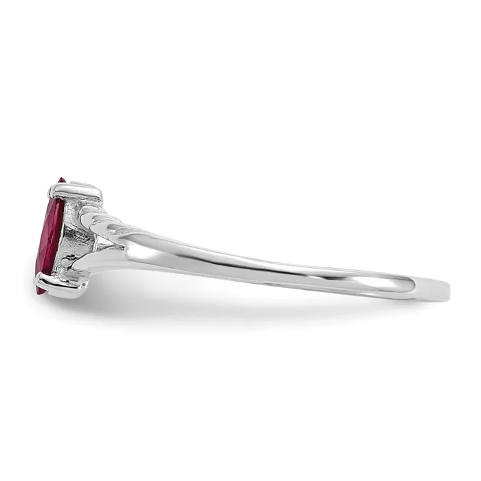 WB Choice Jewelry Rings 10k White Gold Polished Geniune Ruby Birthstone RingWBC10XBR196 WB Choice Jewelry Rings 10k White Gold Polished Geniune Ruby Birthstone RingWBC10XBR196