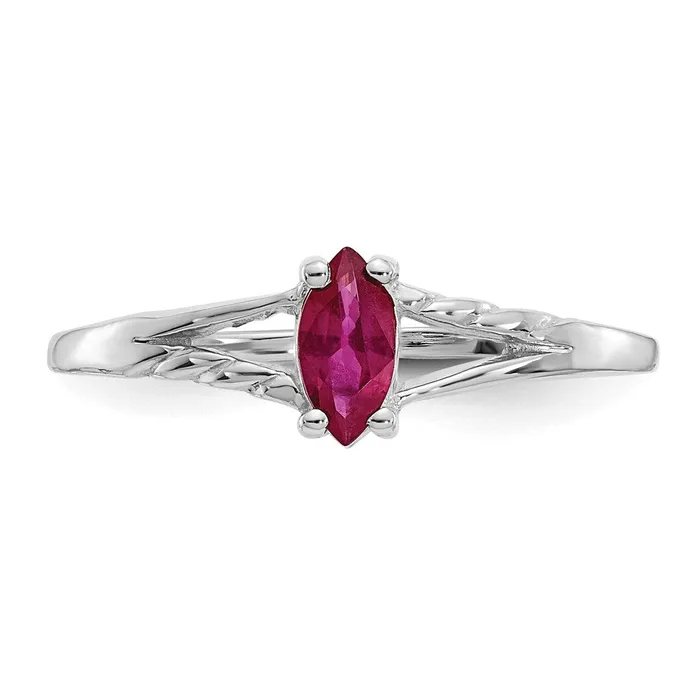 WB Choice Jewelry Rings 10k White Gold Polished Geniune Ruby Birthstone RingWBC10XBR196 WB Choice Jewelry Rings 10k White Gold Polished Geniune Ruby Birthstone RingWBC10XBR196