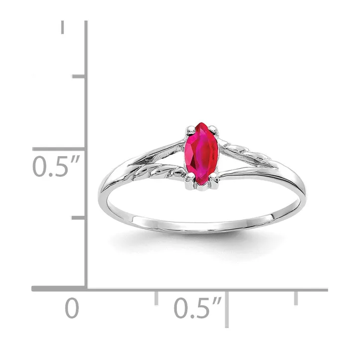 WB Choice Jewelry Rings 10k White Gold Polished Geniune Ruby Birthstone RingWBC10XBR196 WB Choice Jewelry Rings 10k White Gold Polished Geniune Ruby Birthstone RingWBC10XBR196