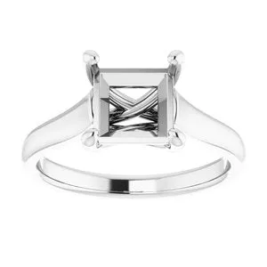 WB Choice Jewelry Rings 14K White 7x7 mm Square Solitaire Engagement Ring Mounting120978100032PSTWBC WB Choice Jewelry Rings 14K White 7x7 mm Square Solitaire Engagement Ring Mounting120978100032PSTWBC