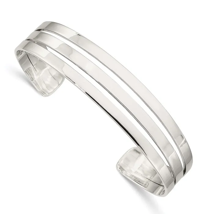 WB Choice Jewelry Rings Sterling Silver Polished Cuff BangleWBCQB519