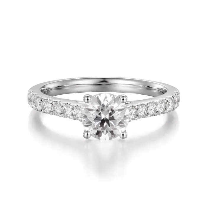 10K Solid Gold Round Cut Lab Diamond Engagement Ring icezeusshop Rings