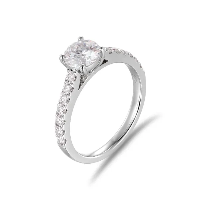 10K Solid Gold Round Cut Lab Diamond Engagement Ring icezeusshop Rings