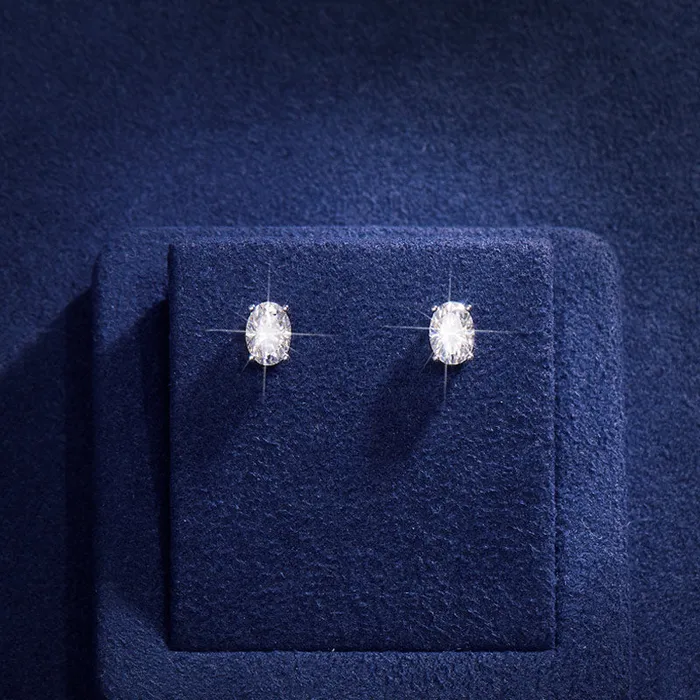 2Pairs S925 Silver Moissanite Stud Earrings icezeusshop Earrings