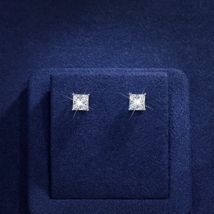 2Pairs S925 Silver Moissanite Stud Earrings icezeusshop Earrings