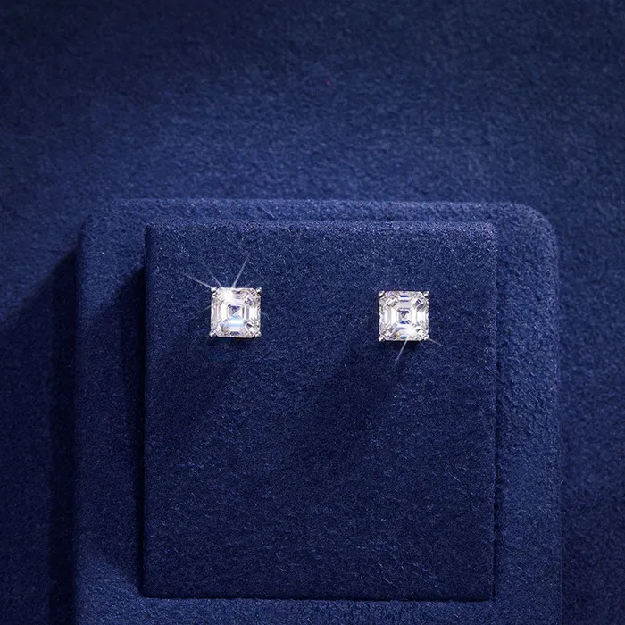 2Pairs S925 Silver Moissanite Stud Earrings icezeusshop Earrings