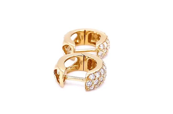 Albert Hern Earrings 18kt Gold Huggies with Diamonds Earrings