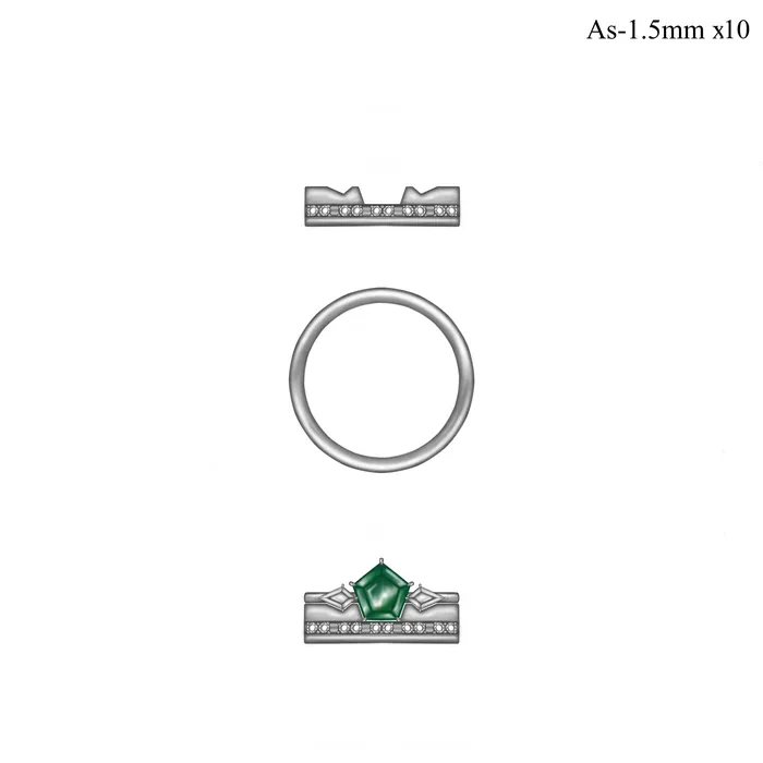 Albrecht Jewellery Rings Custom Order Wedding Band w Moissanites 14K White Gold