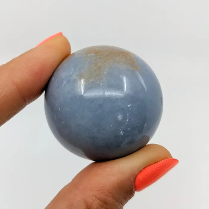 Bliss Crystals Angelite Sphere w Ring Stand choose size SK8711 Rings