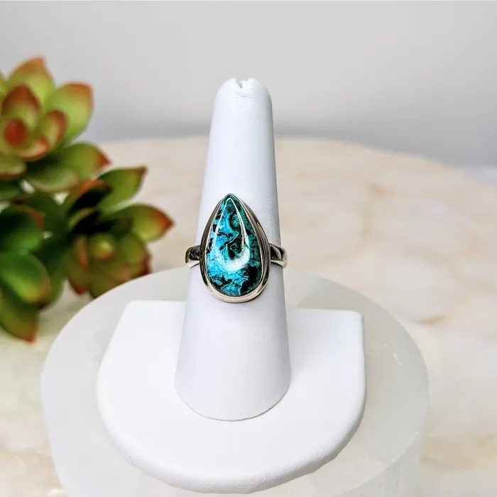Bliss Crystals Rings Malacholla Teardrop Ring Sz 8 LV4853