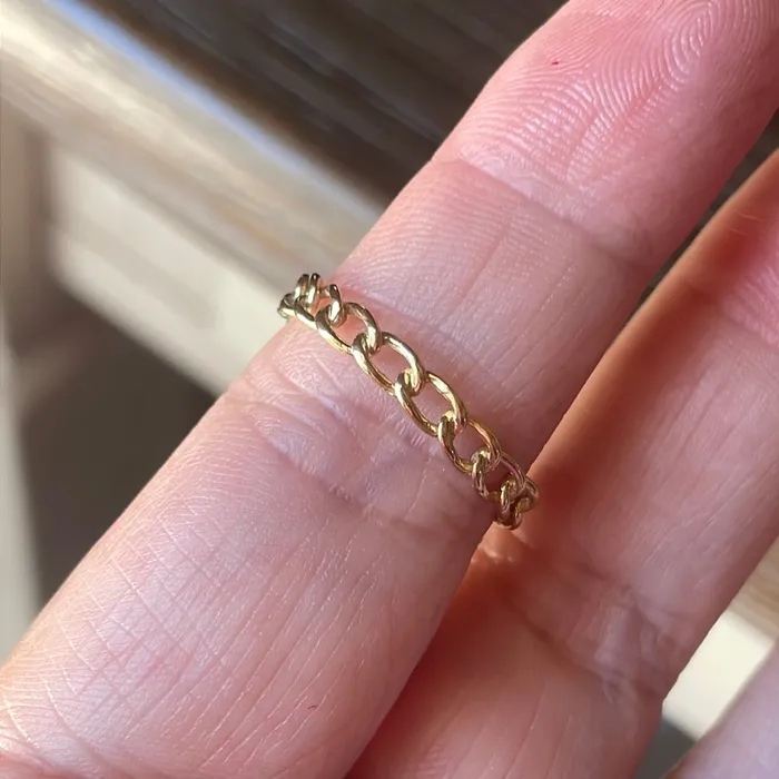Chain Link Band 14k Gold Vintage Vintage Paris Jewelry Rings Chain Link Band 14k Gold Vintage Vintage Paris Jewelry Rings