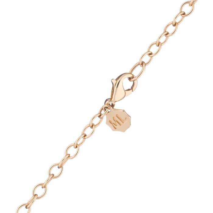 Charm Necklaces Marlo Laz Large PB Charm Montana Sapphire Raised Gold
