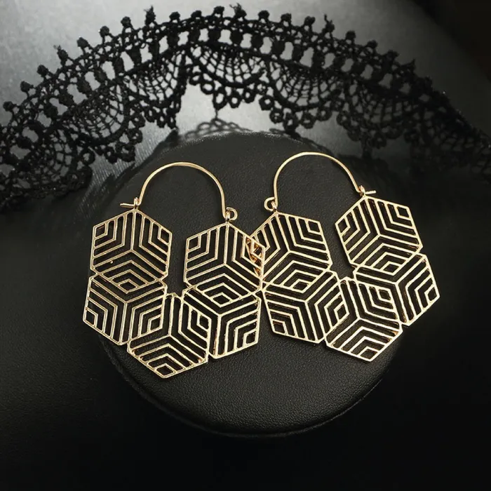 ClaudiaG Hex Gold Earrings Earrings