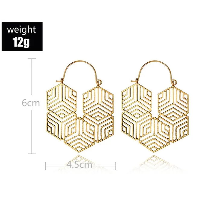 ClaudiaG Hex Gold Earrings Earrings