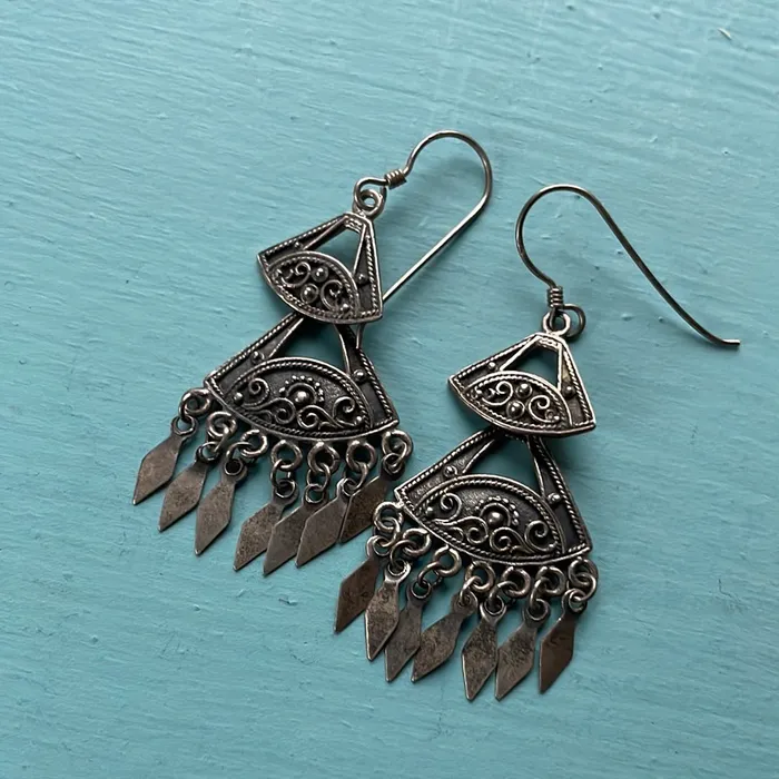 Earrings Dangle Drop Earrings Sterling Silver Vintage Vintage Paris Jewelry Earrings Dangle Drop Earrings Sterling Silver Vintage Vintage Paris Jewelry