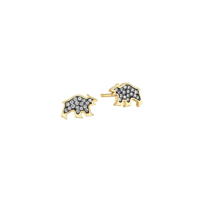 Earrings Nighthorse Bear Earrings Diamonds