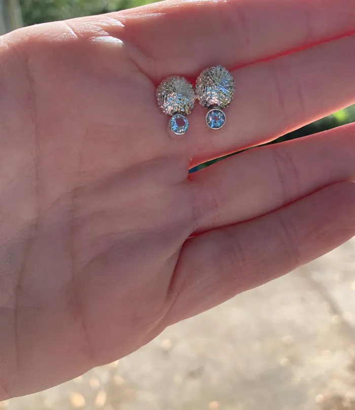 Earrings Shannon Russell Jewelry Sea Urchin Aquamarine Stud Earrings