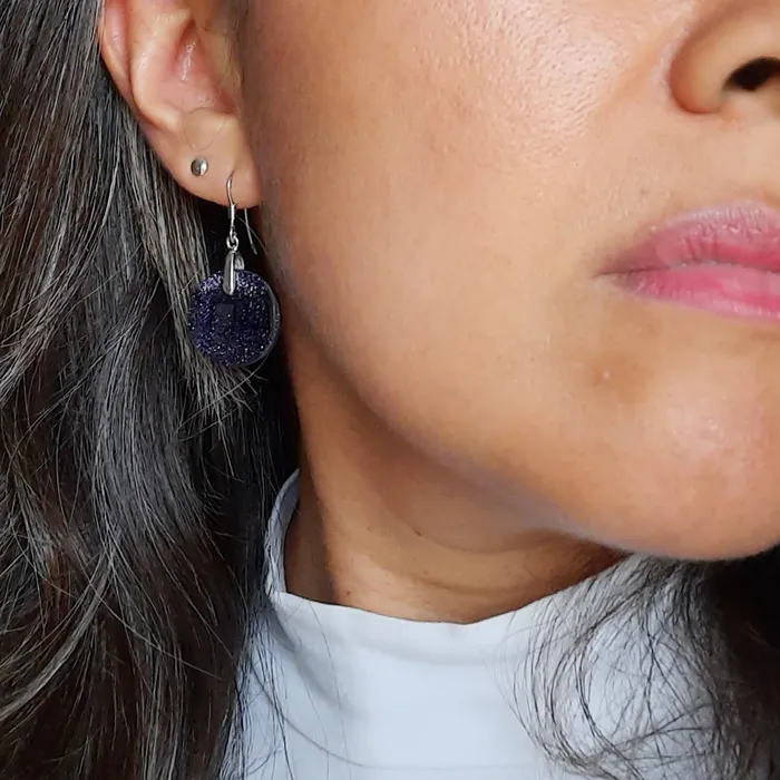 Earrings VN Murrine Murano glass round earrings Avventurina