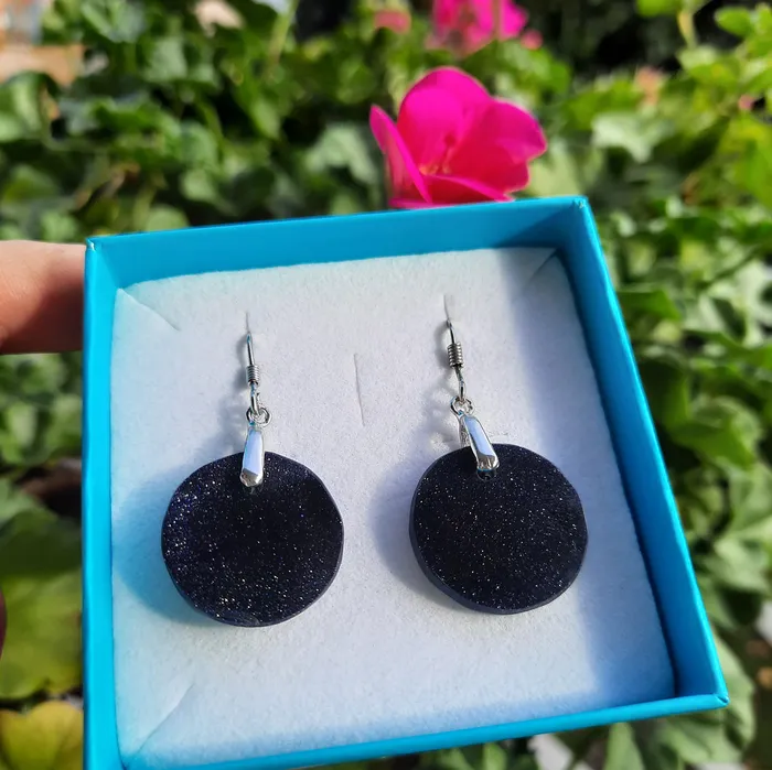 Earrings VN Murrine Murano glass round earrings Avventurina