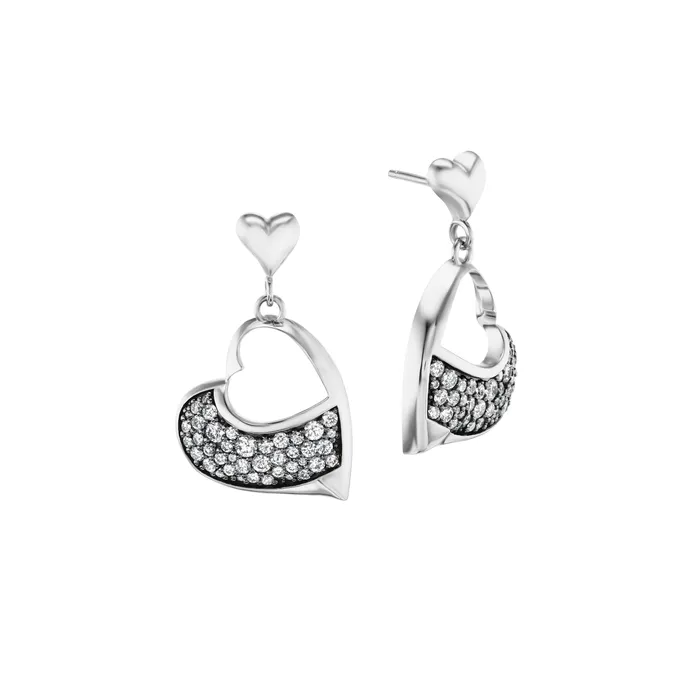 Heart Earrings Diamonds Nighthorse Earrings