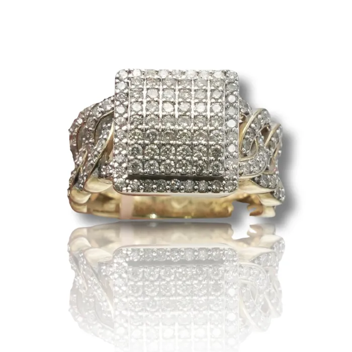 imakegrillzcom Rings Square Top Diamond Cuban Ring