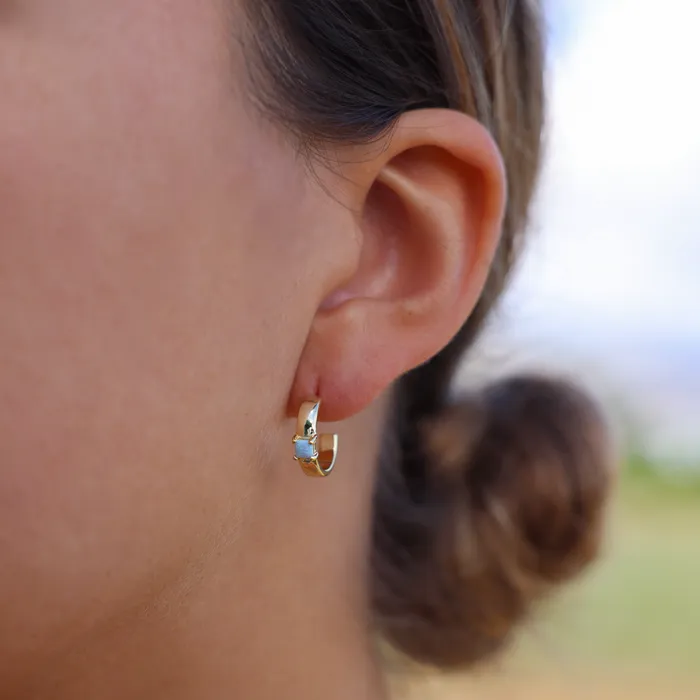 Laulani Opal Hoop Earrings misha hawaii Earrings