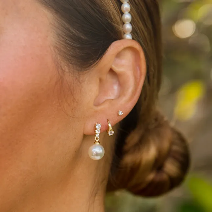 Nicole Drop Pearl Earring MishaHawaii Earrings Nicole Drop Pearl Earring MishaHawaii Earrings