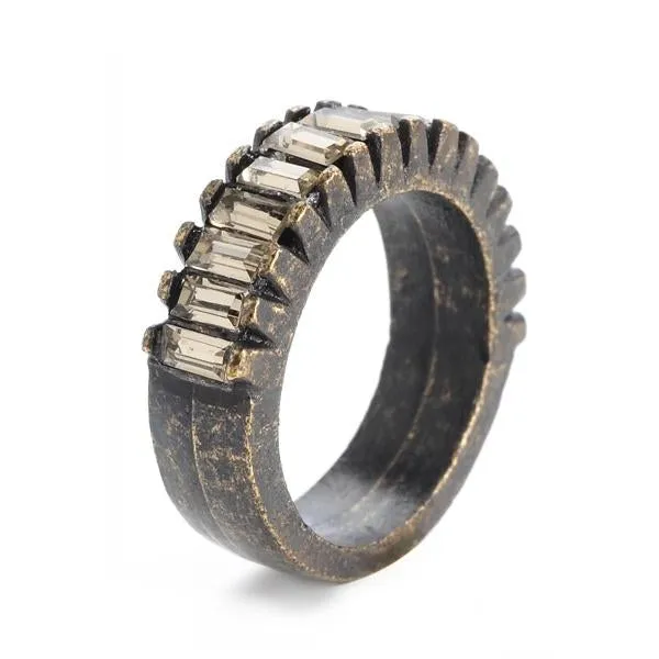 Rebel Designs Inc Rings Half Baguette Crystal Band Ring