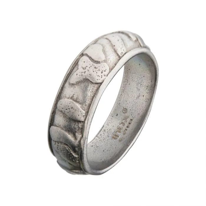 Silver Tone Stainless Steel 75mm Matte 3D Canyon Pattern Ring INOX JEWELRY Rings Silver Tone Stainless Steel 75mm Matte 3D Canyon Pattern Ring INOX JEWELRY Rings